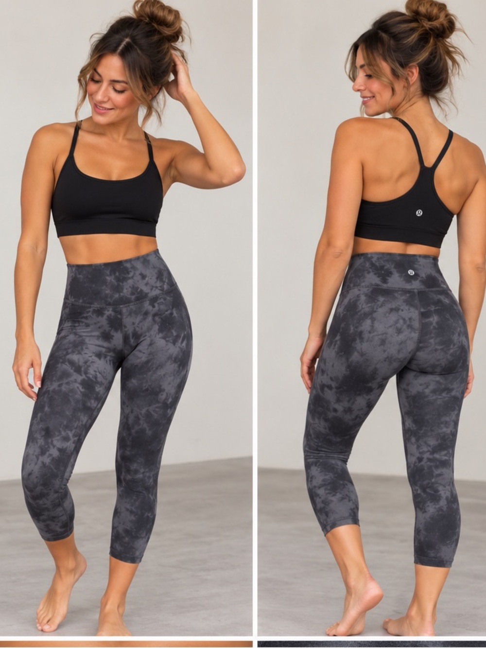 (#14) Lululemon Align High Rise Crop 21" Diamond Dye Grey Leggings Size 8
